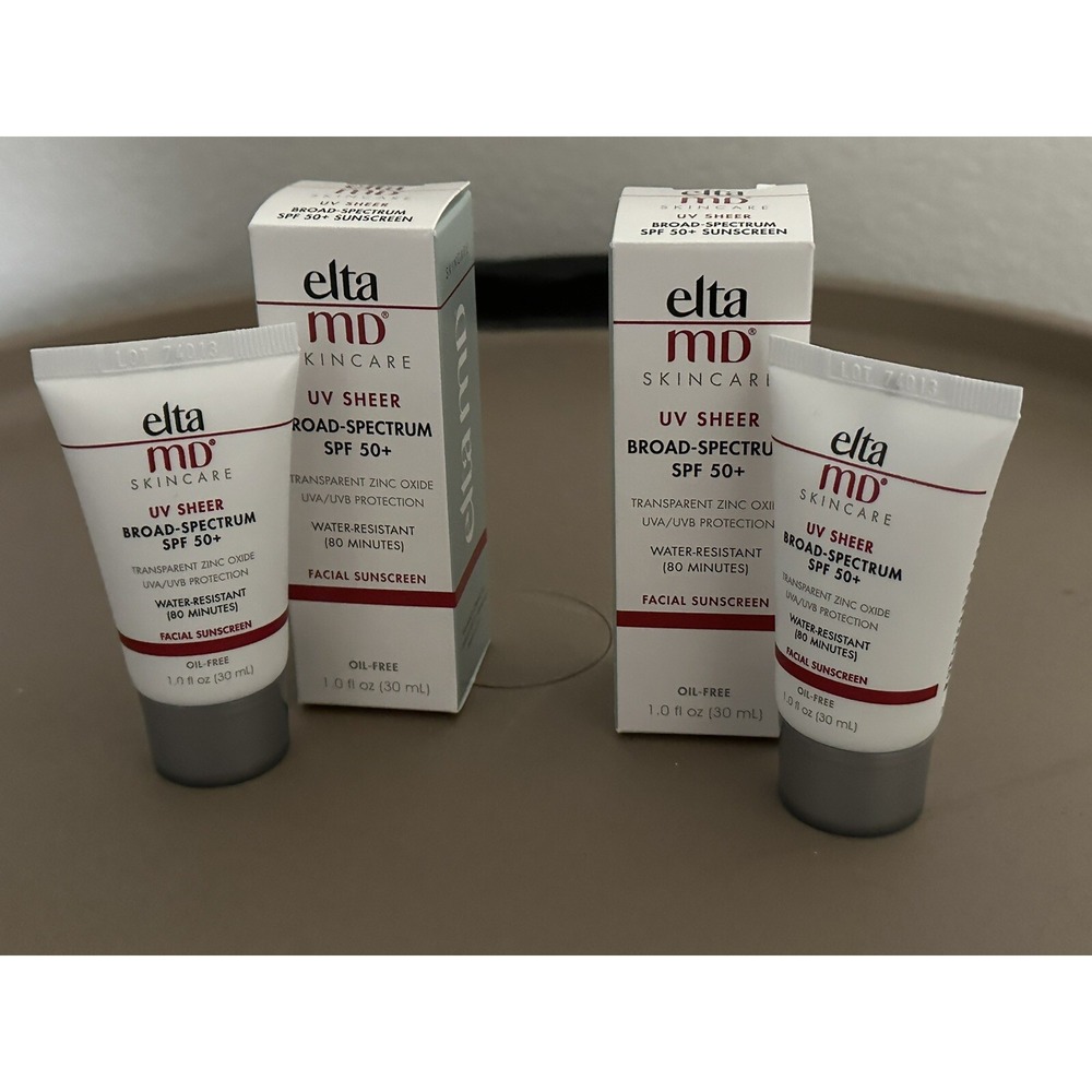 LOT of 2!! Elta MD UV Sheer Broad Spectrum Facial Sunscreen SPF 50+ NIB 1 fl oz